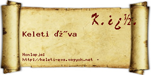 Keleti Éva névjegykártya