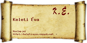 Keleti Éva névjegykártya