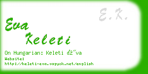 eva keleti business card